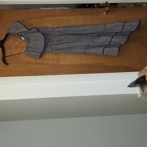 NSR Plaid navy off the shoulder dress size Medium